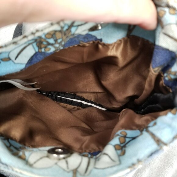 Kavu Bag Womens 11x8 Light Blue Floral Cotton Canvas Crossbody *Read* - Picture 4 of 15